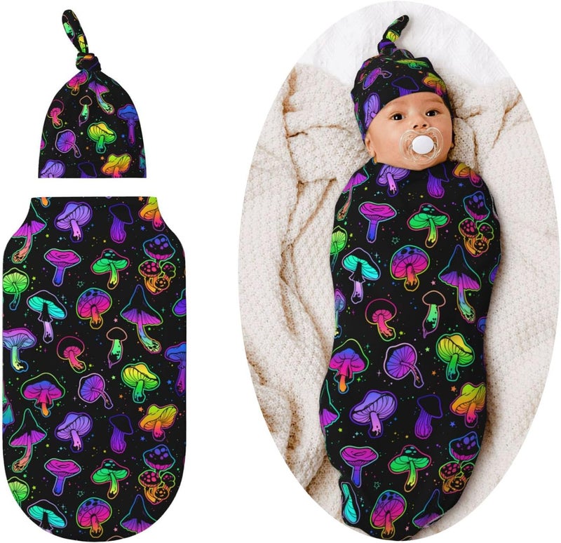 Figtihw Mushroom Swaddle Blankets Newborn Receiving Blanket Baby Swaddle Wrap Soft Sleeping Sack for Baby Girls Boys - Image 1